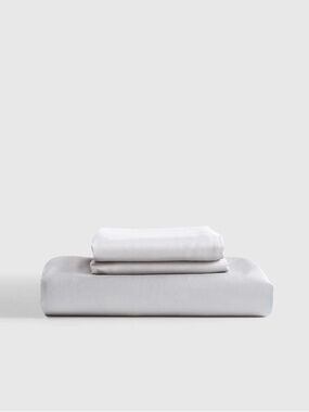 QUINCE Bamboo Fitted Sheet Set Queen Light Grey 7088